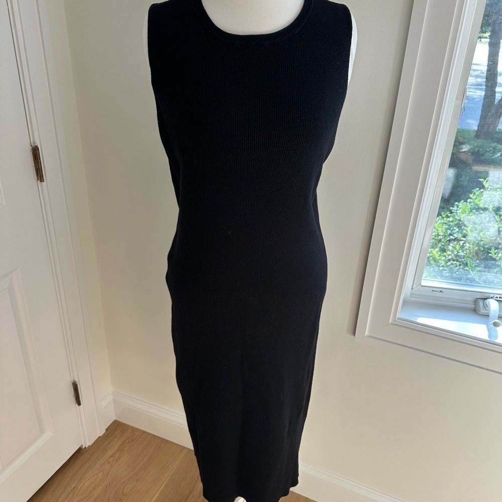 Express Body Contour Ribbed Black Midi Dress Women’s XL